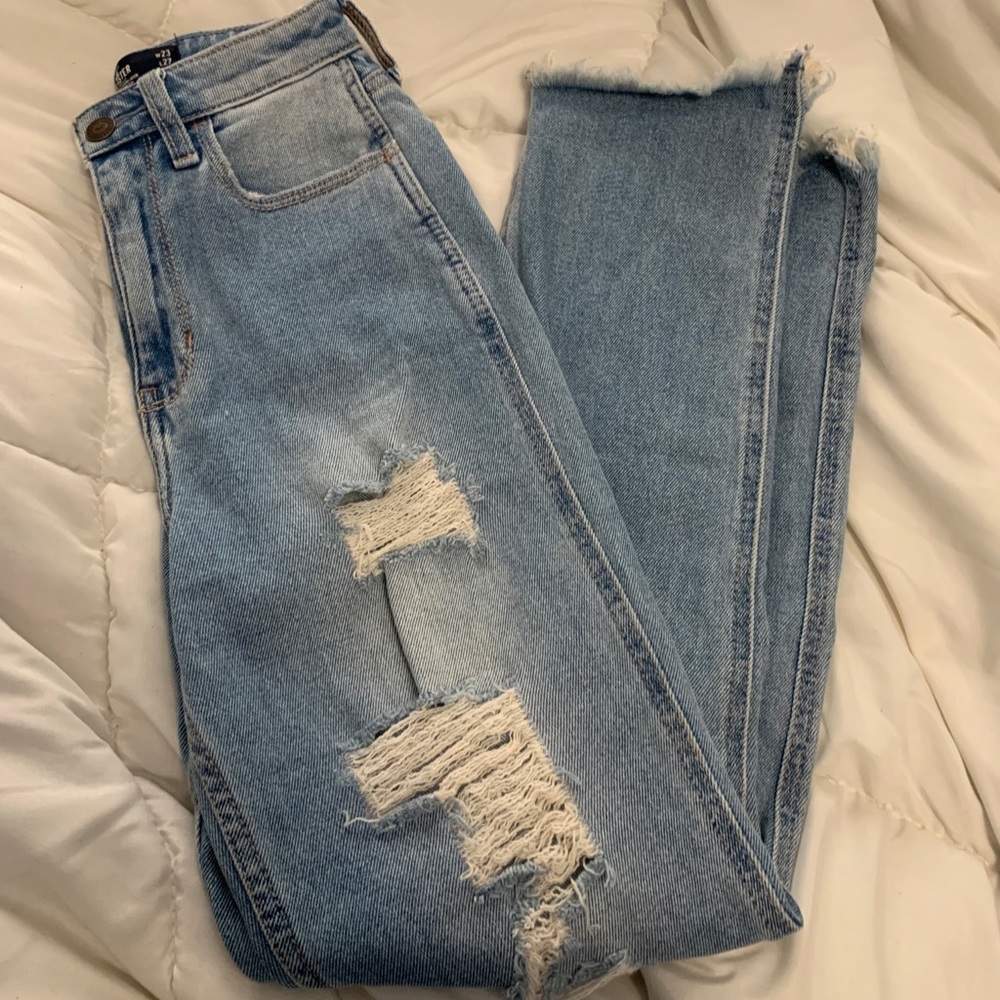 high rise ripped mom jeans